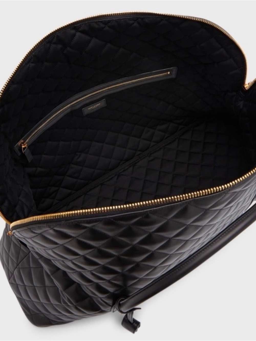 Saint Laurent Black Quilted Leather Large Tote Weekend Bag - Picture 3 of 7
